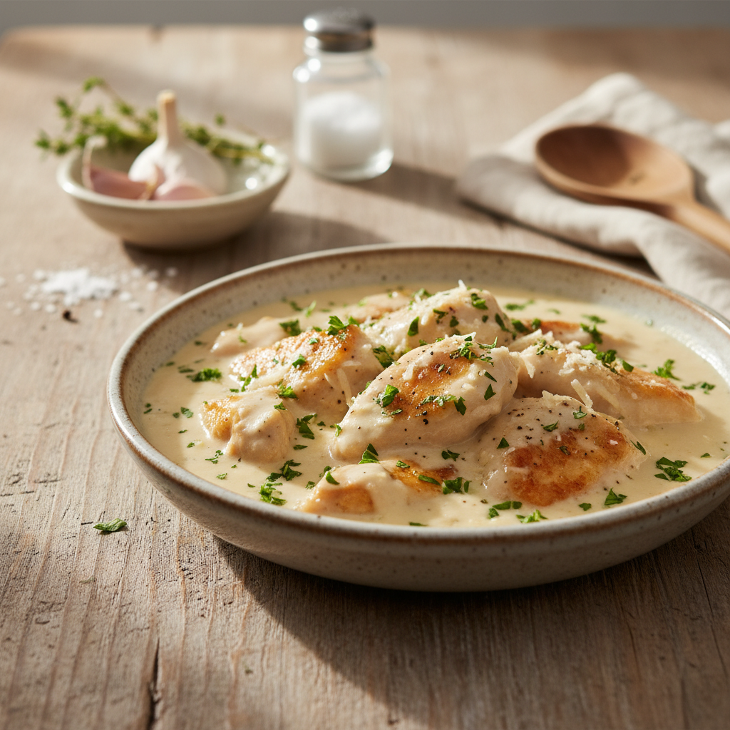 Kremasta piletina u bijelom umaku: Ideja za savršen ručak