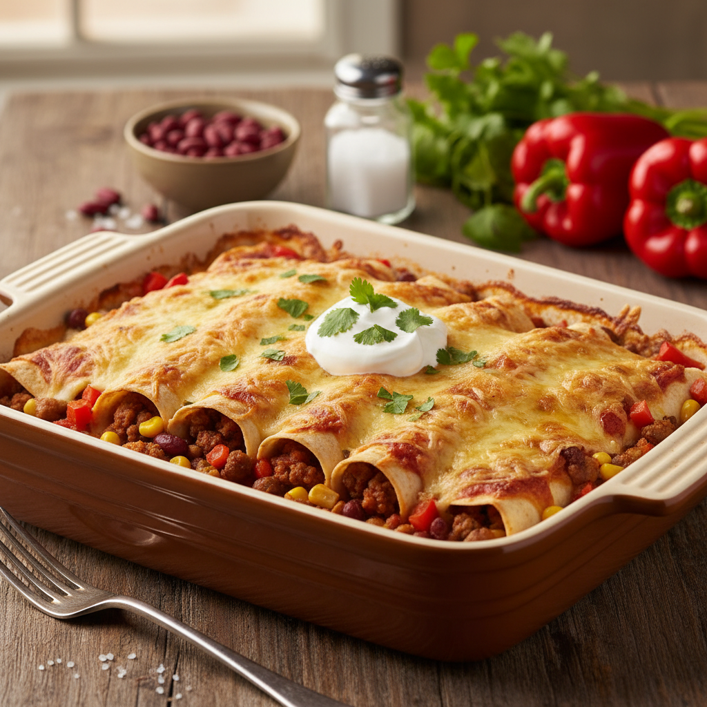 Zapečene tortilje s mesom: Brz i ukusan ručak za obitelj