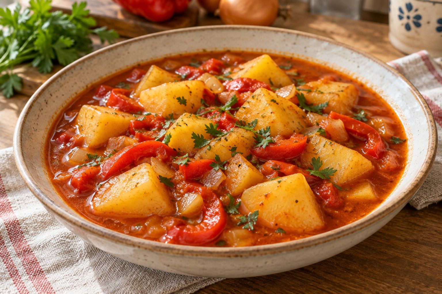 Krumpir gulaš bez mesa: recept s paprikom bez zaprške